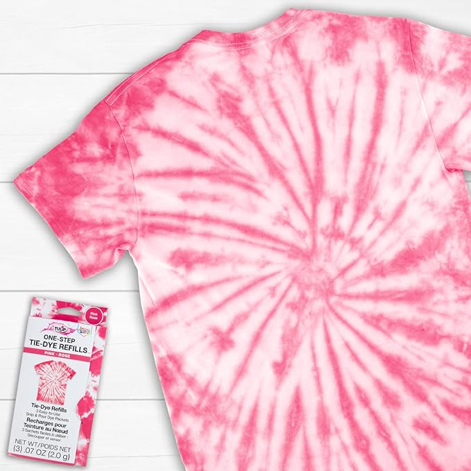 Tulip One-Step Tie-Dye Kit , 3 Fabric Dye Refill Packs, Packs, Pink