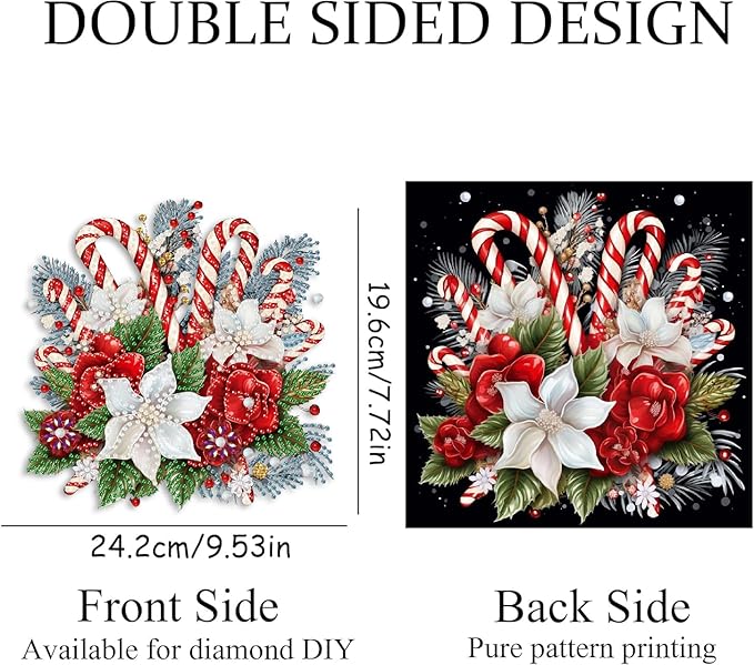NEGEKFKX Christmas Diamond Art Hanging Pendant Kits,Winter Special Shape Diamond Art Kits for Adults,Double Sided Hanging Acrylic Ornament Kit,Pendants Home Garden Wall Hanging Kits Hanging Ornament