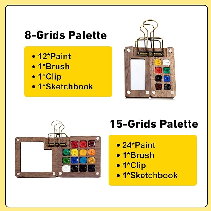 Mini Watercolor Paint Set, Travel Watercolor Kit,2026 New Mini Watercolor Travel Set for Beginners and Artist with Sketchbook (8-Grids) 2026 new mini watercolor travel set