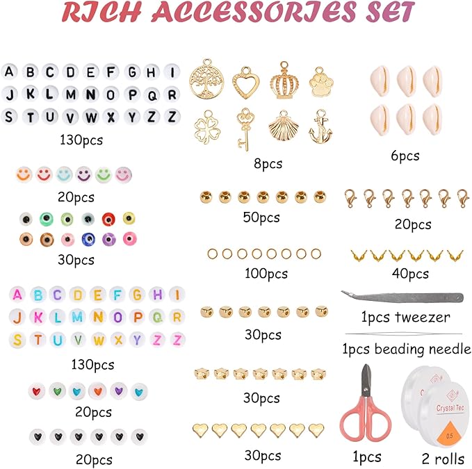 QUEFE 36000pcs 3mm Glass Seed Beads120 Colors Bracelet Making Kit Friendship Bracelet Kit with Letter Beads Accessories Charms and Pendants Kit for Necklaces Making, DIY, Gift, Craft