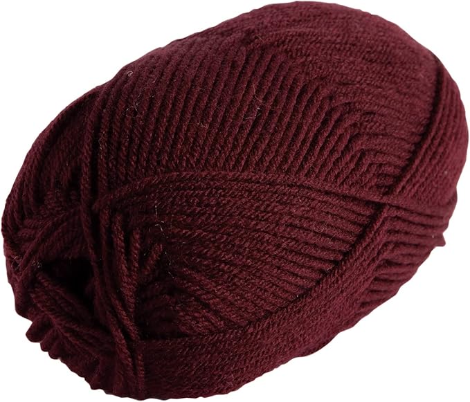 Knit Picks Brava Maroon 100% Acrylic Worsted Weight Soft Yarn for Knitting, Crocheting, Knitting Machine use, Medium Weight 4 Yarn for Washable Projects (Currant)