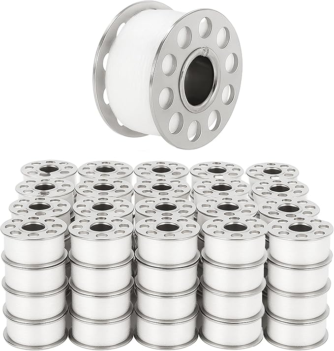 Mandala Crafts 144 Transparent SA156 Prewound Bobbins for Singer Sewing Machine -15J SA156 Prefilled Bobbin Thread for Brother Sewing Machine and Embroidery