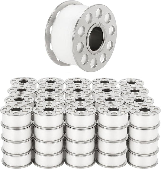 Mandala Crafts 144 Transparent SA156 Prewound Bobbins for Singer Sewing Machine -15J SA156 Prefilled Bobbin Thread for Brother Sewing Machine and Embroidery