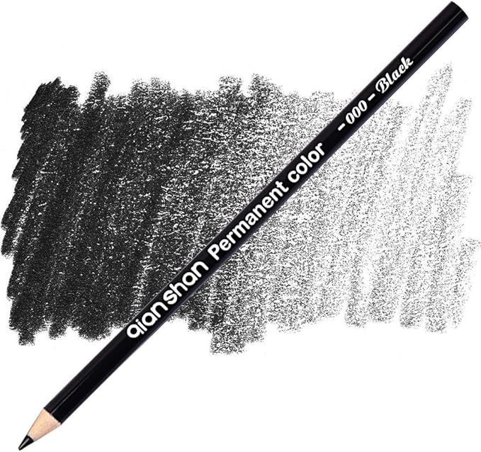 qianshan 5Pcs Black White Color Pencils - Permanent Color Drawing Pencil Oil-based Wooden Colored Pencils for Artist and Beginner Art Projects, 2 Colors of 3 White, 2 Black