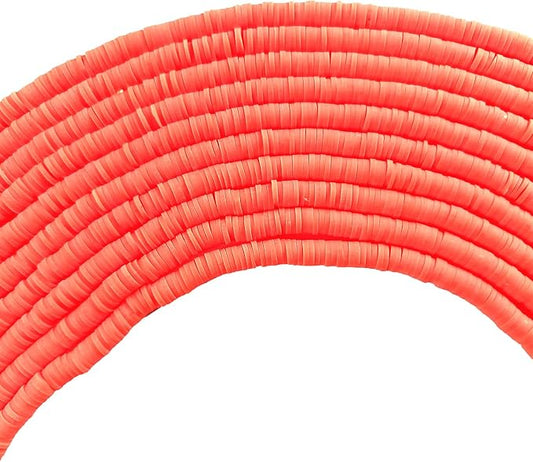 3500 Pcs 6mm Colorful Flat Clay Beads for DIY Polymer Round Handmade Jewelry Making for Necklace Bracelet Earring Pendant and Anklet Craft Making(Orange)