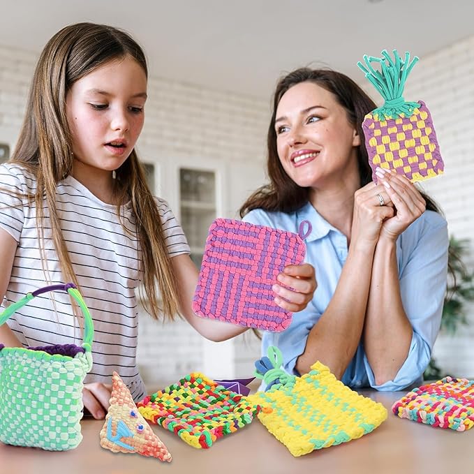 SUGORER 1000pcs Refill Loops for 7-Inch Weaving Loom Potholder Loop in 8 Colors, Durable Nylon DIY Kit Crafts Projects Pastel Loops Flexible Loom Kit Elastic Ideal Gifts for Girls Ages