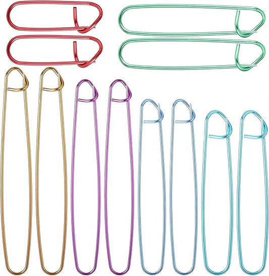 LXUEJIE 12 Pcs Knitting Stitch Holders, Aluminum Yarn Stitch Holder 6 Sizes Knitting Crochet Hook Colorful Crochet Stitchs Holders Practical Knittings Needle Holder for Quilting Sewing Knittings
