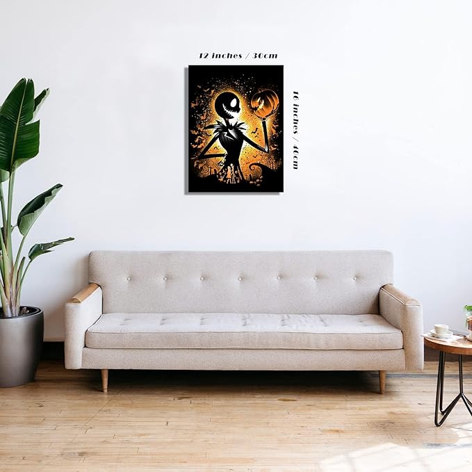 Youtheart Painting with Diamonds Jack Sally Diamond Art Skellington, 5D Full Drill Cross Stitch Embroidery Kits, DIY Wall Décor