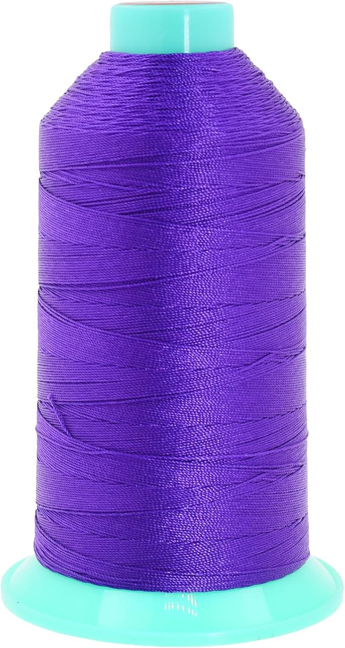 Mandala Crafts Size 138 420D T135 Bonded Nylon Thread - Violet 1250 YDs Tex 135 Heavy Duty Sewing Threads for Leather, Jeans, Weaving, Outdoor Marine Upholstery