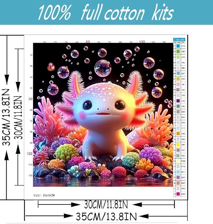 Salamander Stamped Cross Stitch Kits for Adults Beginner, Counted Cross Stitch Kits Printed Stitching Cute Patterns Dimensions Needlepoint Art Crafts Embroidery Kits for Adults