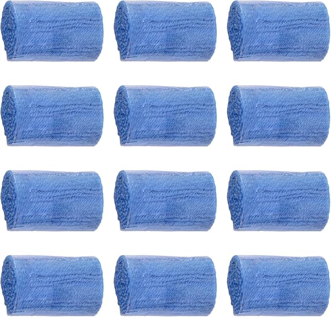 Yglnden 12 Rolls Latch Hook Kit Colorful Yarn Bundles Cut Rug DIY Latch Hook Yarn for Handmake Craft Sewing Knitting for Adults (Blue #25)