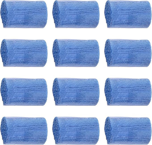 Yglnden 12 Rolls Latch Hook Kit Colorful Yarn Bundles Cut Rug DIY Latch Hook Yarn for Handmake Craft Sewing Knitting for Adults (Blue #25)