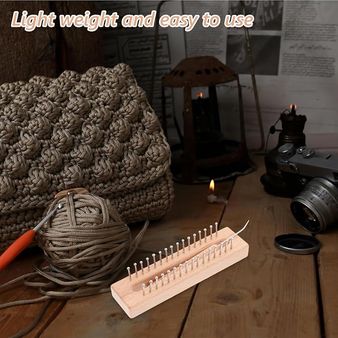1 Set Knitting Looms Wooden Scarf Loom Woolen Weaving Kit Scarf Hats Making Tools Crochet Hook for DIY