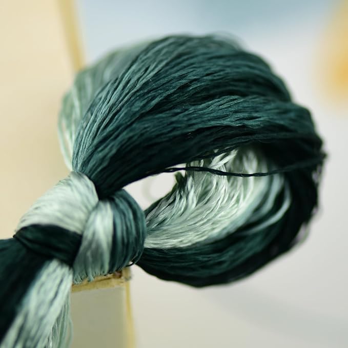 Natural 100% Silk Thread, Handmade Embroidery Thread Silk Floss 7 Colors 110m Each (47)