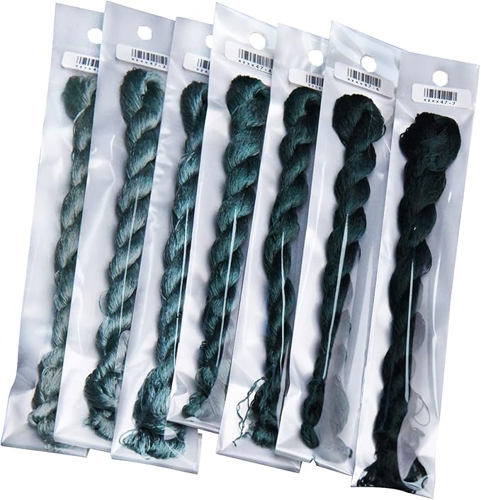 Natural 100% Silk Thread, Handmade Embroidery Thread Silk Floss 7 Colors 110m Each (47)
