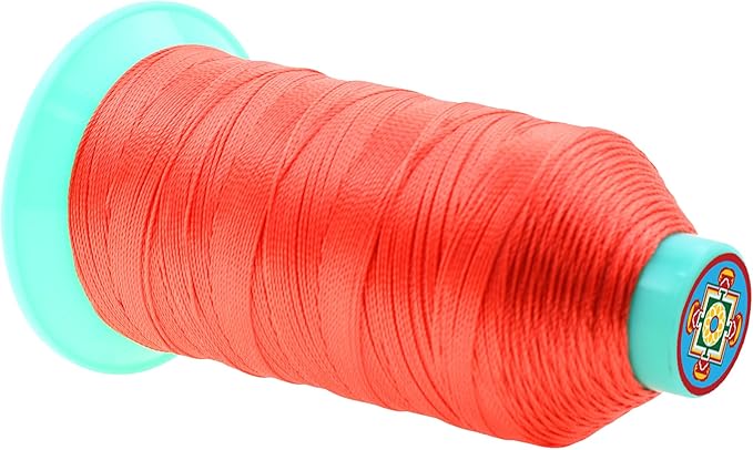 Mandala Crafts Size 277 840D T270 Bonded Nylon Thread - Coral 800 YDs Tex 270 Heavy Duty Sewing Threads for Leather, Jeans, Weaving, Outdoor Marine Upholstery