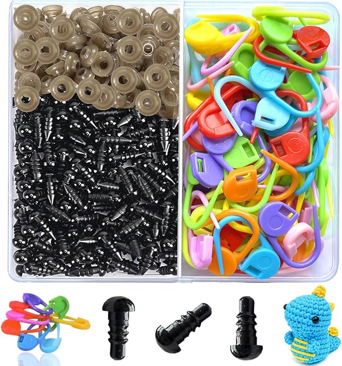 6mm Black Plastic Crafts Safety Eyes with Washers for Crochet Animals Amigurumi (6mm)
