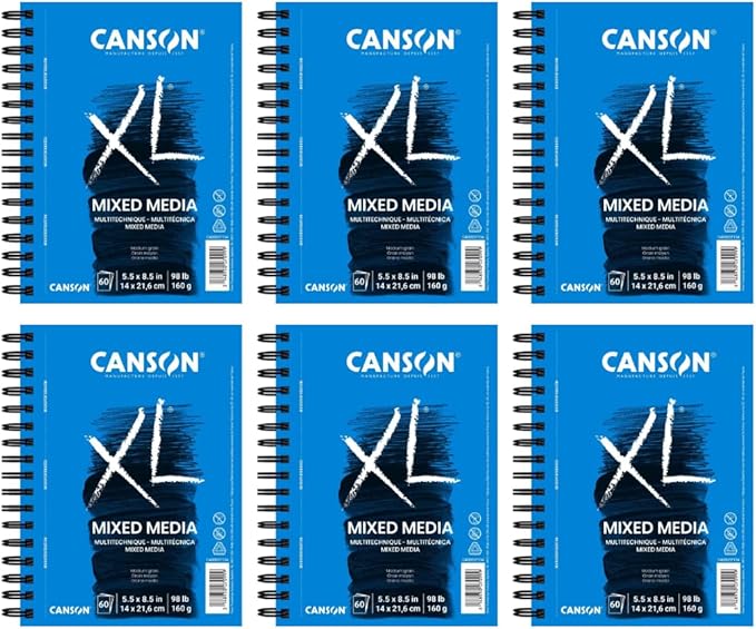 Canson XL Series Mixed Media Pad 5-1/2" x 8-1/2", Pack of 6