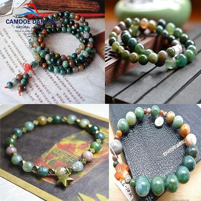 Natural Stone Beads 100pcs 10mm India Agate Round Genuine Real Stone Beading Loose Gemstone Hole Size 1mm DIY Smooth Beads for Bracelet Necklace Earrings Jewelry Making (India Agate, 10mm)