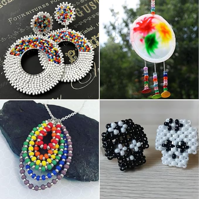 pony beads 4000 pcs,beads for bracelets,hair beads,beads for jewelry making,bracelet beads,plastic beads for crafts,beads for kids,hair beads for braids for girls(black, white and gray color)