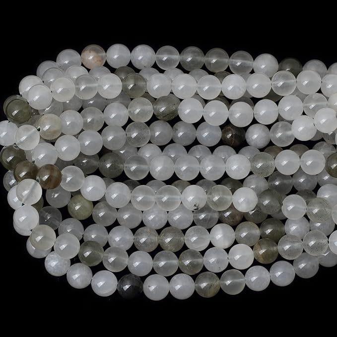 cheavian 35pcs 10mm natural light green ice quartzite crystal round loose beads for jewelry making 1 strand 15"