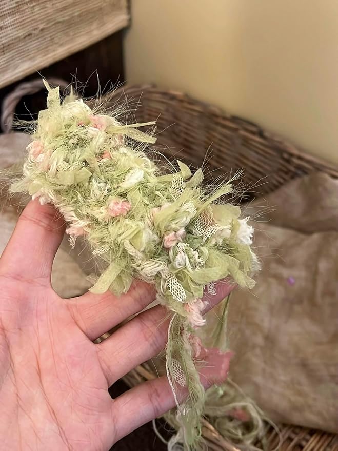 Hand Spun Art Yarn 2 Pack of 50g/Skein Fancy Yarn Multifiber Multicolored with Hand Blended Handmade for Jewelry Making Junk Magazines Knitting Crafts Textile Decorative Tassels Card Making