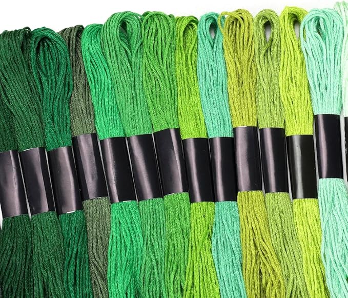 Embroidery Floss 16 Skeins 8.7 Yard Green Friendship Bracelet String Cross Stitch Threads for Jewelry Making Bracelet Stitching Thread Floss Bracelets Making Yarn