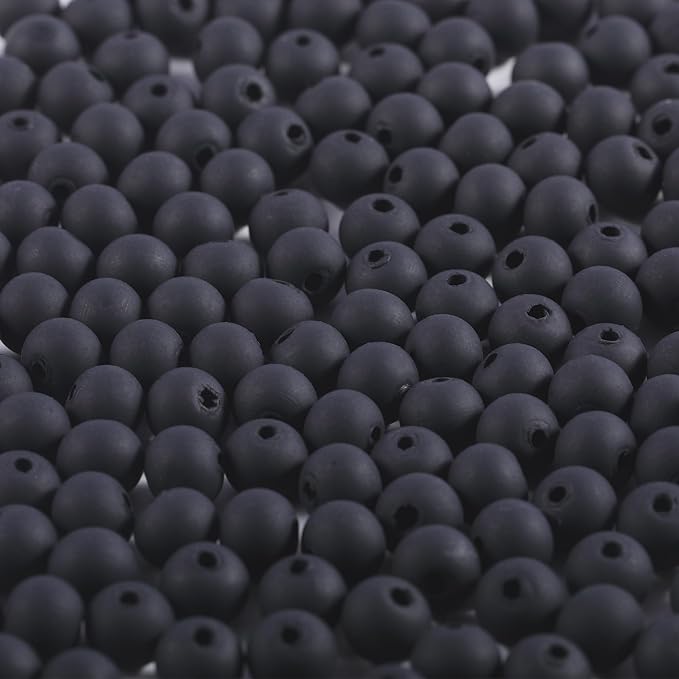 250Pcs Black Clay Beads for Bracelets Making, 6mm Round Beads for DIY Necklace Earring Making Kit