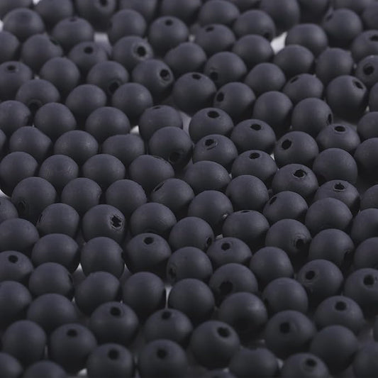 250Pcs Black Clay Beads for Bracelets Making, 6mm Round Beads for DIY Necklace Earring Making Kit