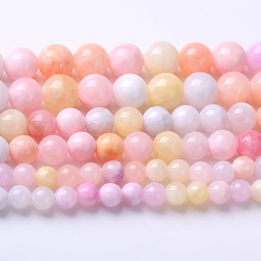 Colorful Rice Topaz Stone Beads for Jewelry Making Gemstone Round Crystal Bracelet Necklace 1 Strand 15.5inch 60PCS 6MM