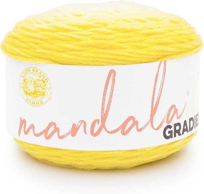 Lion Brand Yarn Mandala Gradient, Multicolor Yarn for Knitting, Crochet and Crafting, Yellow, 1 Pack