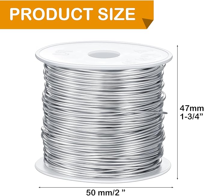 Funrous 5 Rolls 5 Size Jewelry Wire 18, 20, 22, 24, 26 Gauge Copper Wire Kit Jewelry Beading Bendable Craft Metal for Making Crafts, Sculpting with a Pliers(Silver)