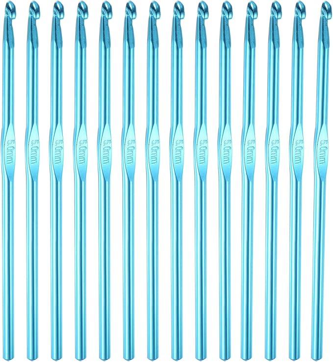 HEYLEAYAR 5MM Aluminum Crochet Hooks 14PCS,Crochet Needle US Size H(US Size 8),Crochet Hooks Bulk for Craft Yarn Contribute to Beginners