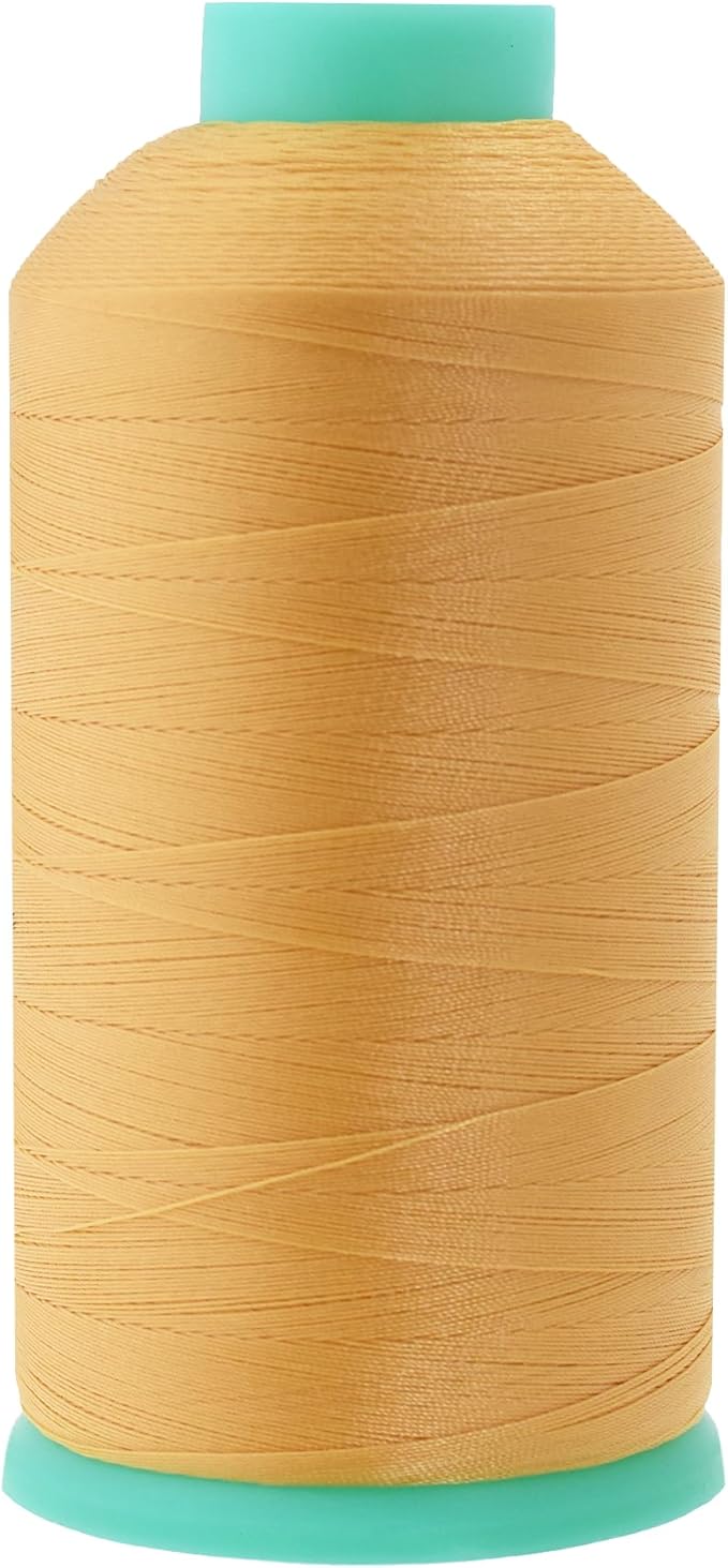 Mandala Crafts Size 46 210D T45 Bonded Nylon Thread - Blonde 2843 YDs Tex 45 Heavy Duty Sewing Threads for Leather, Jeans, Weaving, Outdoor Marine Upholstery