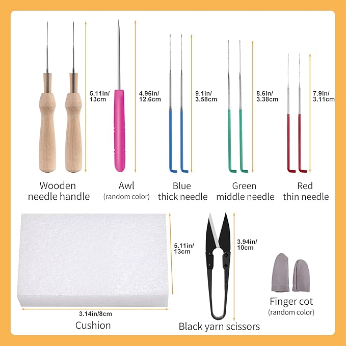 JUPEAN Needle Felting Kit, 24 Colors Wool Roving (5g/Color), Complete Needle Felting Starter Kit with Needle Felting Supplies Wool Fibre Spinning Craft Felting Kits for Beginners