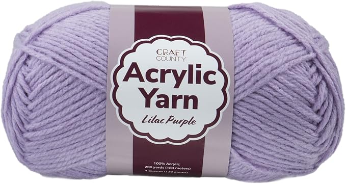 Craft County Medium 4 Acrylic Yarn – 200 Yards of Super Vibrant Yarn for Blankets, Scarves, Hats, & More!