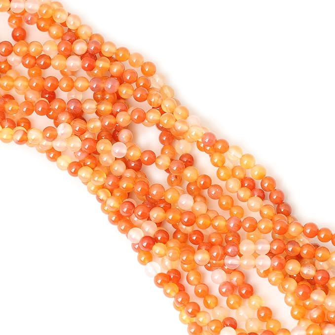 60PCS 6mm Natural Mix Color Red Agate Round Loose Beads DIY Bracelet Necklace Materials 1 Strand 15"
