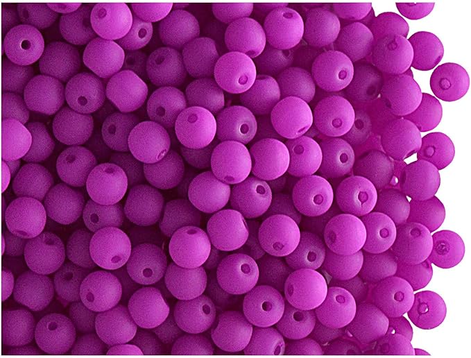 SCARA 600 pcs Czech Glass Round Beads 0.12 inches (3mm), NEON (UV Active) Glass Beads for Jewelry and Bracelets Making, Beads for Bracelets, Bead kit MEGA Mix