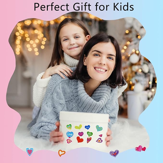 24 sheets(350+) heart 3d puffy stickers for toddlers kids, bulk preschool sticker sheets for reward, craft, scrapbooking
