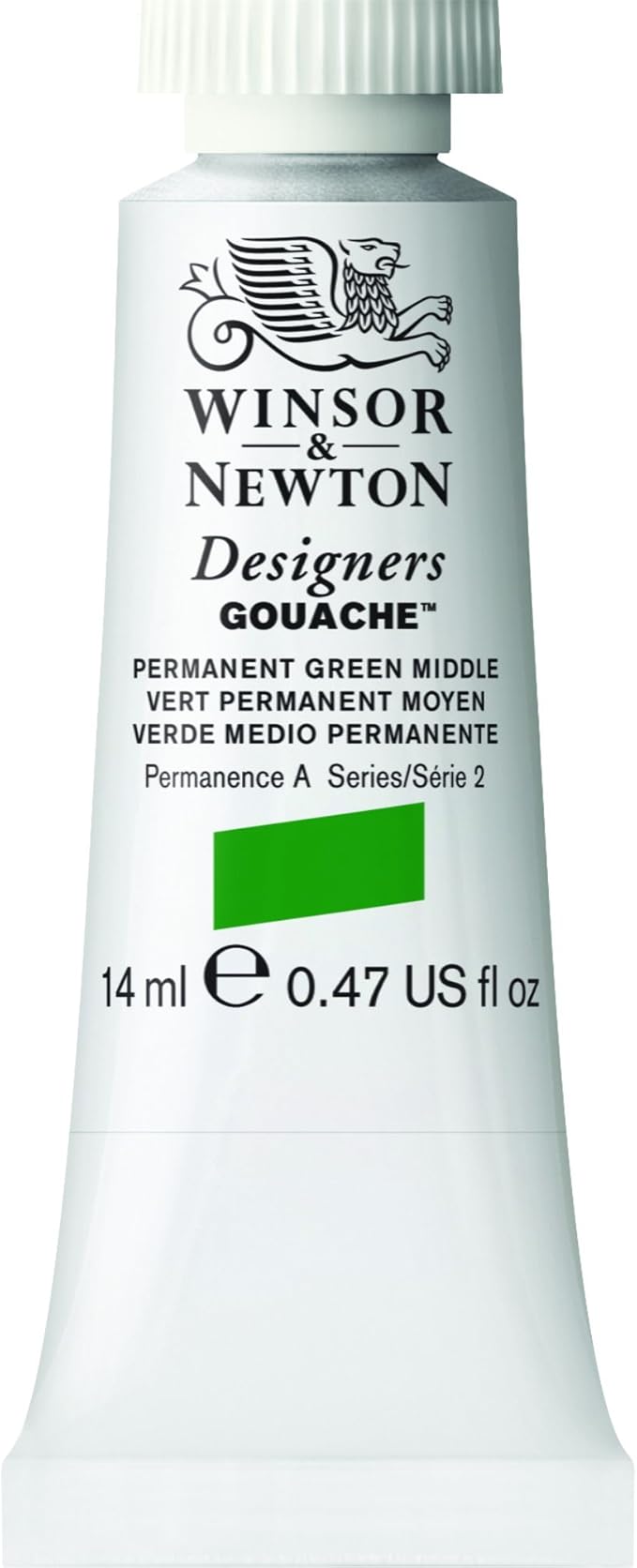 Winsor & Newton Designer's Gouache, 14 ml (0.47oz) tube, Permanent Green Middle