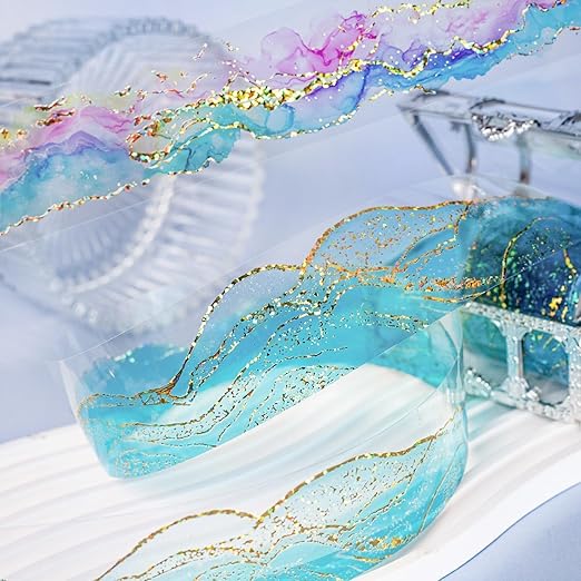 Kesari PET Tape Stickers for Scrapbook Supplies, 6 Rolls Holographic Journal Stickers for Scrapbooking,Journaling, Junk Journal Supplies, DIY Crafts (Paradise)
