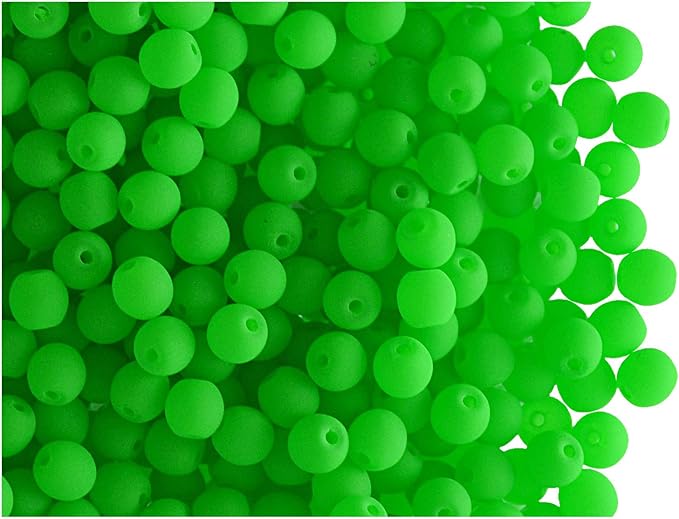SCARA 600 pcs Czech Glass Round Beads 0.12 inches (3mm), NEON (UV Active) Glass Beads for Jewelry and Bracelets Making, Beads for Bracelets, Bead kit MEGA Mix