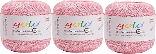 golo 3 Balls Crochet Thread Size 30 Embroidery Thread Yarn for Hand Kniting Yarn for Tatting 963
