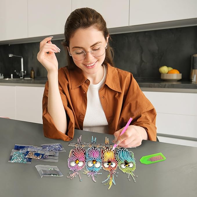 MAXBYE Diamonds Painting Kits for Adults, Diamond Art Painting Pendant Kits, 5D Diamonds Painting Hanging Ornament Bird, DIY Crystal Window Pendant Kit for Adults Gift Wall Home Decoration