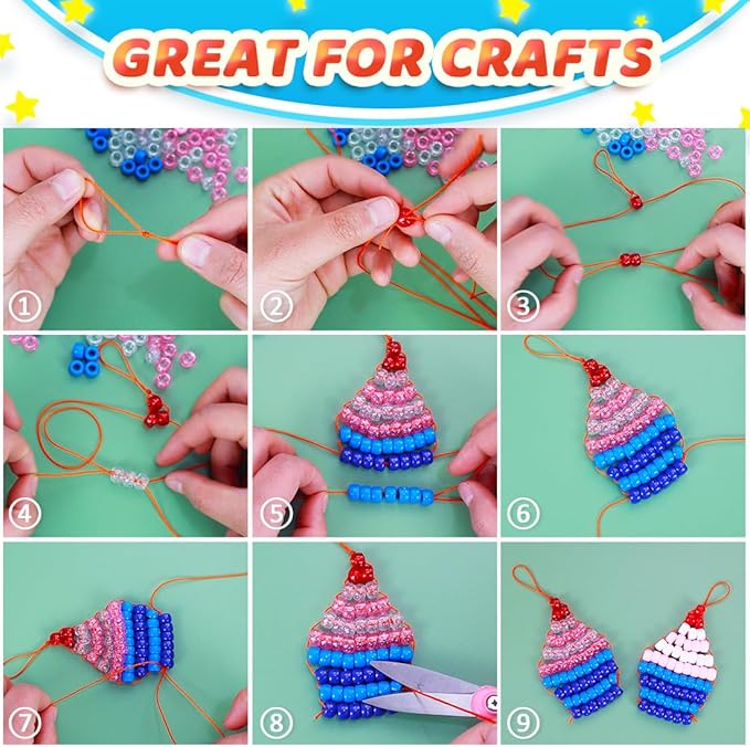 iooleem pony beads(4500pcs glitter pony beads), beads for bracelets making, crafts, beading supplies, friendship bracelets making.