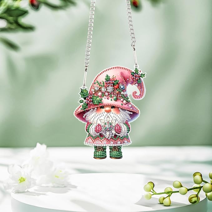 Tontut 5D DIY Diamond Art Painting Pendant Kit, Dwarf Special-Shaped Hanging Crystal Window Pendant kit, Adult Gift Home Curtains, Yard Entrance Decoration
