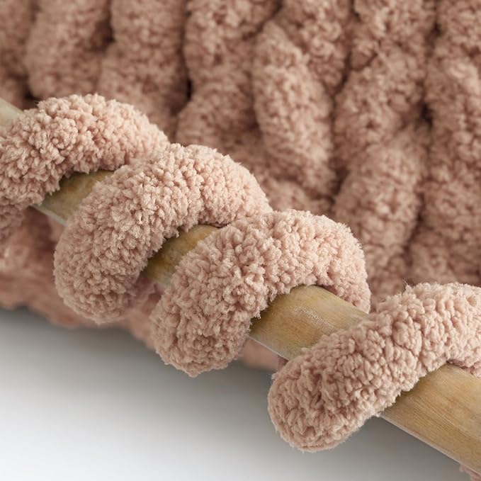 Jumbo Chenille Chunky Yarn for Crocheting - Super Bulky Fluffy Chunky Yarn for Hand Knitting - Extra Thick Soft Blanket Big Yarn 2 Jumbo Pack (27yds,8 oz Each Skein)