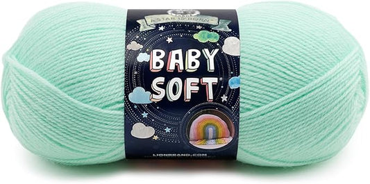 Lion Brand Yarn, Baby Soft Baby Blanket Yarn for Crocheting, Knitting, and Crafts, Mint Multicolor, 1 Pack