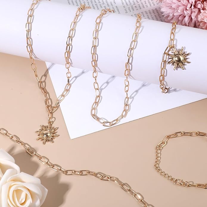 20pcs Charm Necklace Bracelets Making Kit, Paperclip Necklace for Women, Adjustable Charm Bracelet Jewelry Supplies, Stainless Steel Gold Chain with Lobster Clasps for Jewelry Making