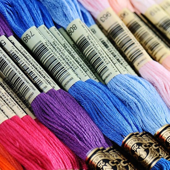 12 Skeins 105 Yards Variegated Embroidery Thread Floss Cross Stitch Threads 6 Strands Colorful Friendship Bracelet String Threads for Jewelry Making Bracelet Knitting Stitching Craft Supply
